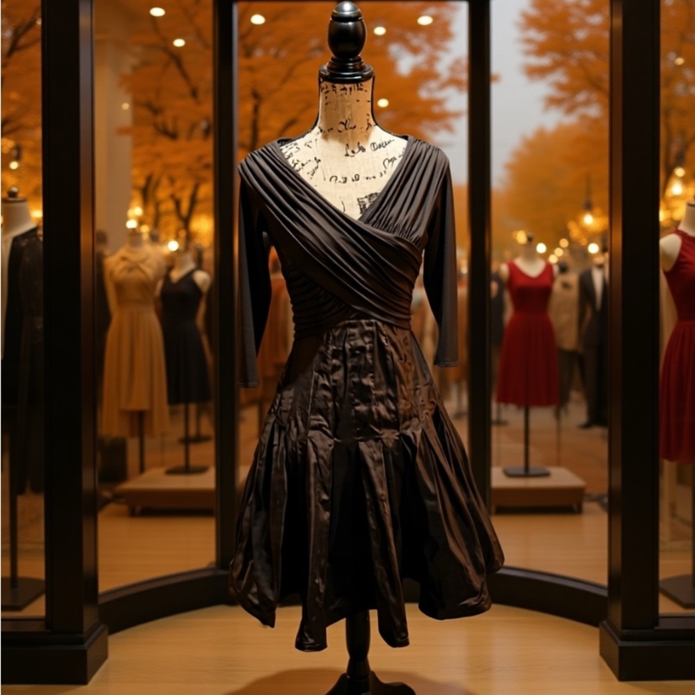 Tadashi Shoji Dark Brown Formal Midi Dress